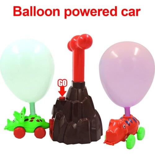 Power Balloon Car Toy For Kids Aerodynamic Dinosaur Car Toys Party Supplies Toys With 1 Manual Balloon Pump And 12 Balloons