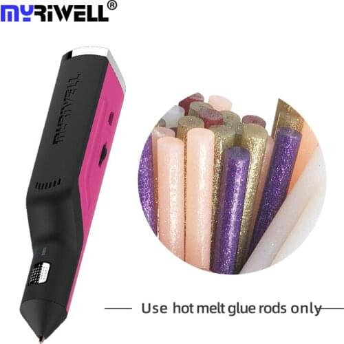 Myriwell 3D Printing Pen RS-100A 3D Pen 6 Color Glue Stick for Fix USB Charging Wireless Speed Adjustable hot Melt Glue Gun