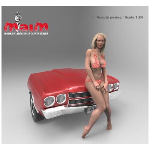 1/24 Resin Model Building Kit Figure Car and girl (no car)