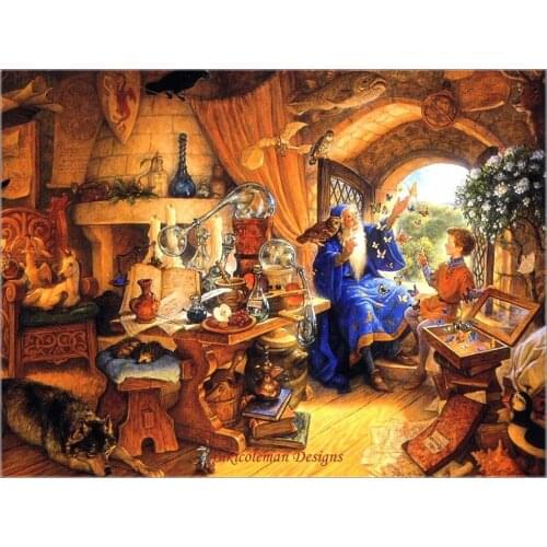 Needlework for embroidery DIY DMC High Quality - Counted Cross Stitch Kits 14 ct Oil painting - Wizard and Butterflies