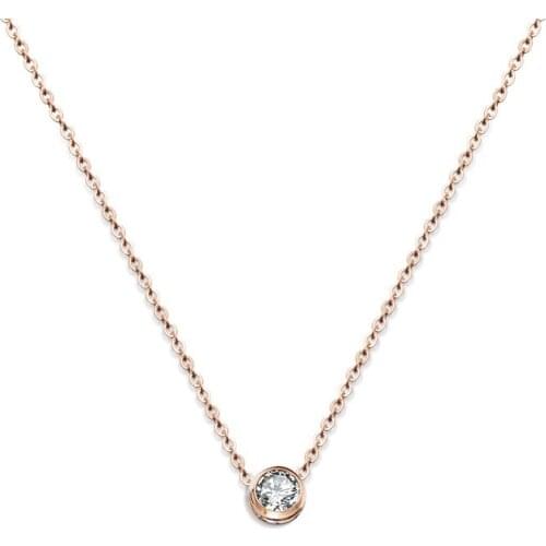 Single stone necklace collarbone stainless steel necklace