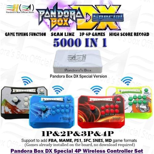 New Pandora Box DX 4P Wireless Controller Console Set 3000 in 1 have 3P 4P arcade game Can save game High score record 3D tekken