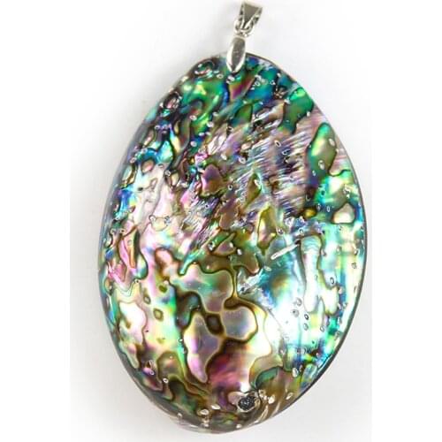 Natural Double Sided Abalone Shell Pendants Necklace Earring Colorful Mother of Pearl Shell DIY Shells for Jewelry Making