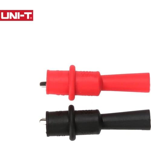 1 Pair UNI-T Alligator Clip Crocodile Electrical Clamp Multimeter Tester Probe Through Hole M4 Threaded Bore with Protector
