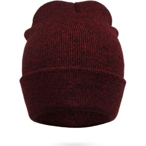 Knit Ski Hat Breathable Elastic Cycling Unisex Winter Outdoors sports Cap Warm Crochet Headdress Cap Solid color beanie Hat