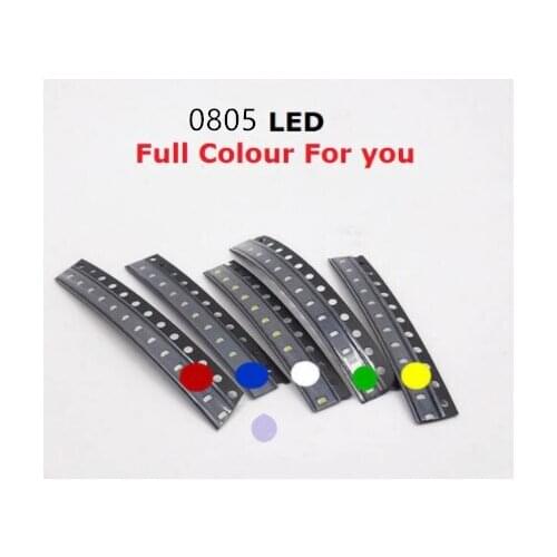 0805 LED Light Emitting Diode Red, Yellow, Green, White and Blue 5 colors each with 20 LED lights sorting box set