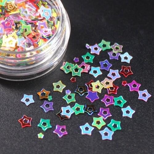 1 Box Mix Colorful Hollow Start Optional Monochrome Eye Powder Shadow Women Beauty Eye Make Up Shinning Glitter Powder Makeup T3