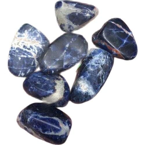 20-40mm crystals healing stones natural blue sodalite bulk tumbled stones for home decoration