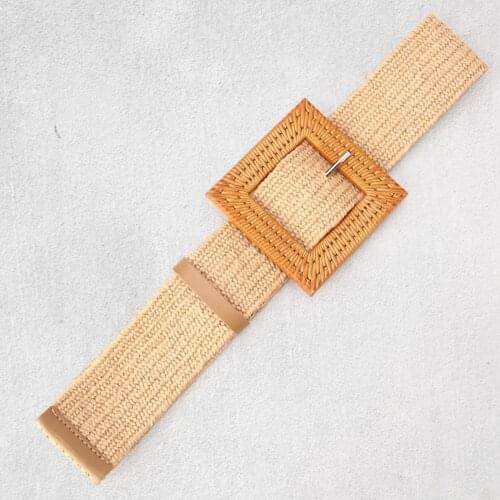 40% Dropshipping!!Square Buckle Braided Waist Belt Women Adjustable Bohemia Dress Belt Clothes Ornament