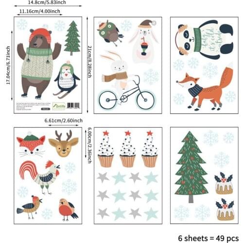 49pcs/set Lovely Fox Bear DIY Wall Sticker Forest Animal Trees Stickers for Kid Room Mural Decals Children Room Bedroom Decor