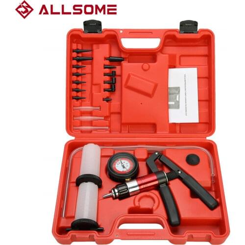 ALLSOME Auto Diagnostic-tool Car Auto Handheld Vacuum Pistol Pump Brake Bleeder Adaptor Fluid Reservoir Oil Tester Tools Kit