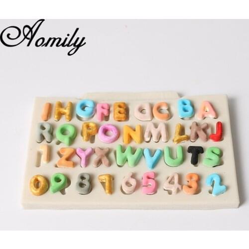 Amoliy Uppercase Alphanumeric Letter Digital Silicone Mold Cake Decorating Tools Fondant Mold Chocolate Mold Baking Accessories