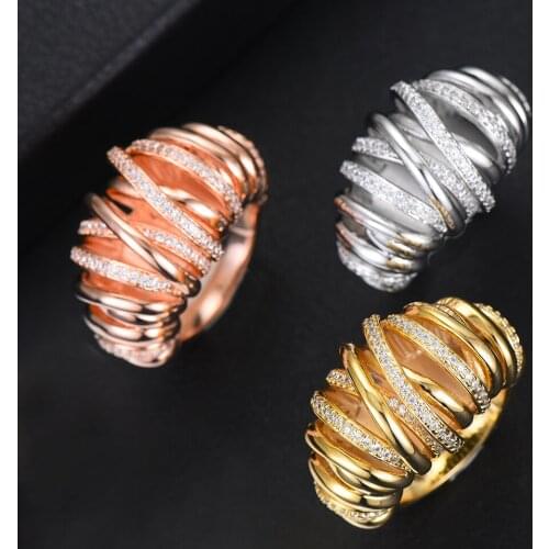 Blachette High Quality Morocco Design Cross Lines Ring Fashion Noble For Women Bridal Wedding Party Brincos Para as Mulheres