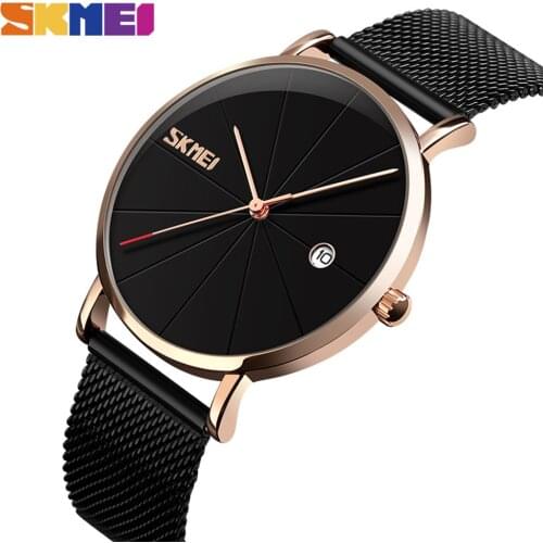 SKMEI Men Big Dial Quartz Wristwatches Women Watches 30M Waterproof Big Dial Calendar Quartz Watch Relogio Masculino 9183