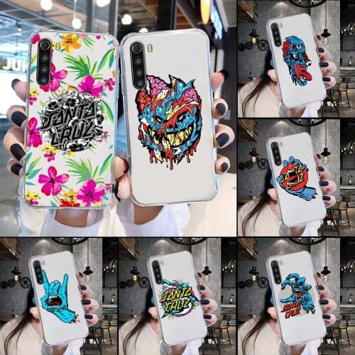 Santa Cruz Skateboards Phone Case Transparent For Xiaomi Redmi Note 7 7A 8 8T 9 9A 9S 10 K30 Pro Ultra transparent art coque