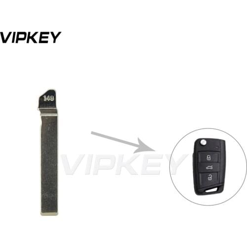 Remotekey 5pcs Car key blade For VW Golf 7 Replacement Flip Floding HU162T Remote Key Blade (new 149#)