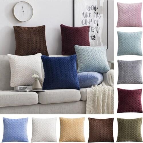 Plush Cushion Cover 45*45 Soft Fur Decorative Pillows Home Pillow Case For Living Room Bedroom Throw Sofa Living Room Decoration