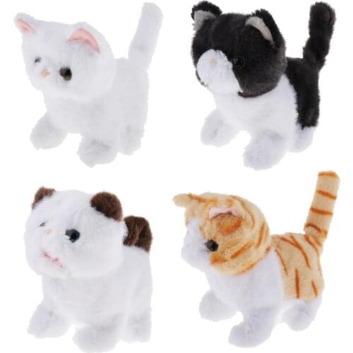 Electronic Robot Cat Toy - Interactive Plush Fuzzy Puppy - Electric Walking & Baking Animal Robot Toy Fun Kids Game Activities