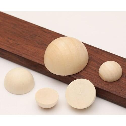 100pcs Half Round Wooden Bead Childrens Graffiti Accept Bribe Wood Semi Circle Arts and Crafts Supplies