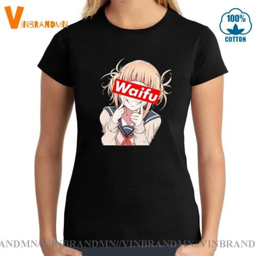 Himiko Waifu My Hero Funny Academia T-shirt Ahegao Harajuku Tee Shirt Cool Crop Tops Neko Girl Waifu Summer Fashion T Shirts