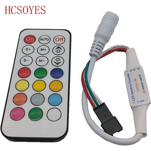 21 keys IR RF remote RGB led controller for led pixels modules strip WS2811/WS2812B/TM1804/TM1809/INK1003 DC5V-24V