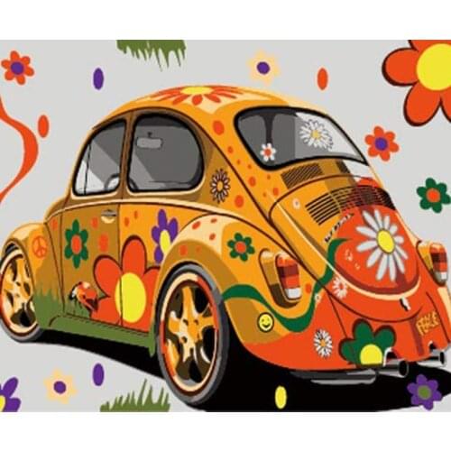 Flower Van Car Still Life Painting By Numbers Hand Painted Oil Painting Adult Child Picture Colouring Home Decor Unique Gift