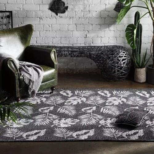 Postmodern heavy industry wind decoration carpet , big size gray color bedside carpet, black rectangle ground tatami mat YP