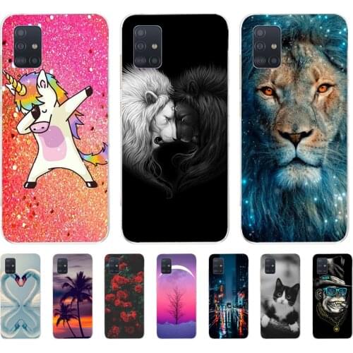Cartoon Couple Lovely Phone Case For Samsung Galaxy A51 6.5" Luxury Silicone Soft Back Cover For Samsung A 51 A51 Fundas Clear
