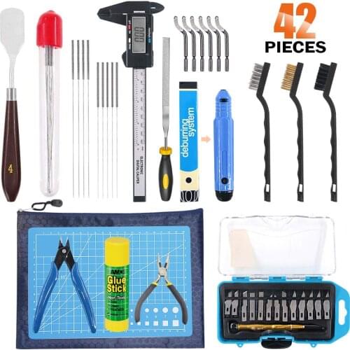 42Pcs 3D Printer Hot Bed Cleaning Tool Nozzle Cleaning and Disassembly Tools DIY Printer Accessories Kit