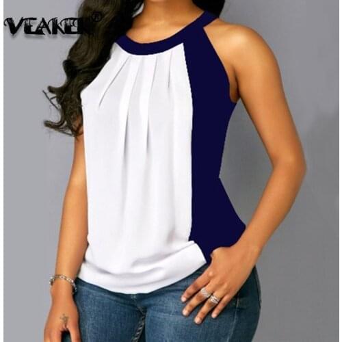 2019 New Summer Sleeveless T-shirt Women Slim Tees Loose Chiffon T Shirt Female Casual Hot Selling Tshirt OL Tops Plus Size 5XL