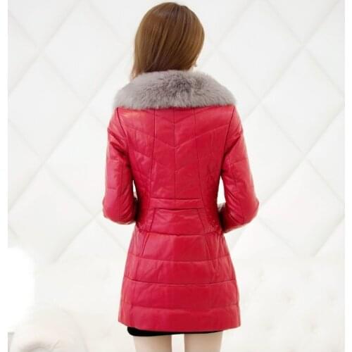 New Arrival Plus Szie 4XL Leather Jacket Women Coats Cotton-Padded Thick Faux Leather Jackets Large Fur LX378