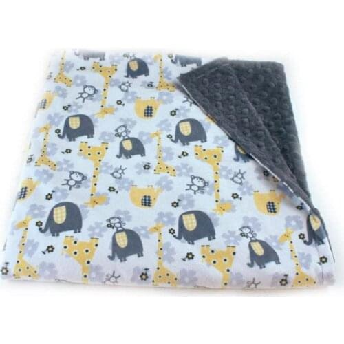 Personalized Baby Blankets Boy Elephant Blankets Cheap Fleece Minky Blankets Soft Toddler Kids Plush Throw Giraffe Crib Bedding