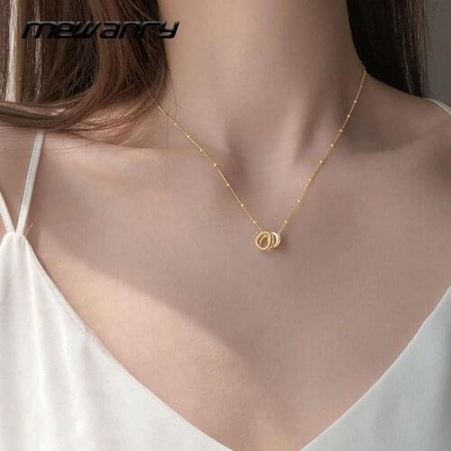Mewanry 925 Sterling Silver Bride Necklace for Women New Fashion Elegant Design Holiday Party Sparkling Geometric Jewelry Gifts