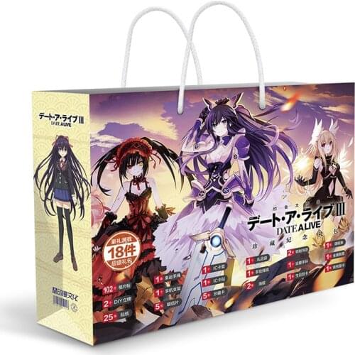 Date a Live Anime Lucky Gift Bag Collection Toys Include Postcard Poster Badge Stickers Bookmark Anime Lovers Gifts
