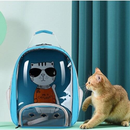 Cat Transparent Backpack Capsule Cat Dog Backpack For Little Pet Wide Vision Ventilation Big Space Easy Travel Pet Outdoors Bag