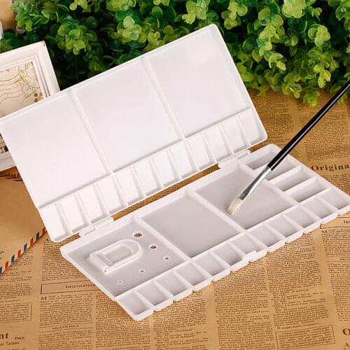 Rectangle 33 Grids Palette Empty Watercolor Paints Box For Art Gouache Acrylic Painting Art Supplies Folding Plastic Palette