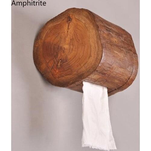 Retro-creating box of solid wood fabric bathroom support toilet paper from the household hotel roll support kitchen paper towel