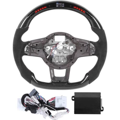 Carbon Fiber Steering Wheel LED Shift Lights Race Display Suede Fit for MK7/MK7.5 2013-2020