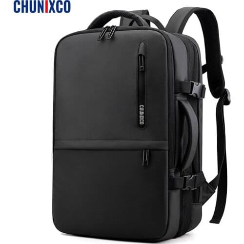 CHUNIXCO Multifuctional Travel Backpacks Men Expandable Laptop Bag USB Charging Backpack Large Capacity Male Anti-theft Mochila