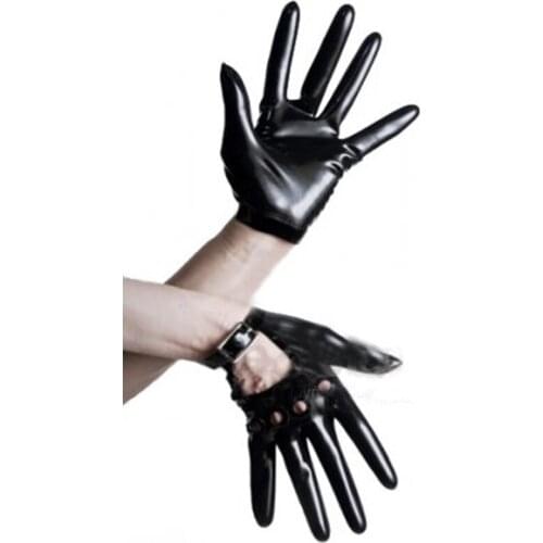 Sexy lingerie exotic women men latex clothing short with wrist buckle gloves cekc zentai fetish uniform XS-XXL