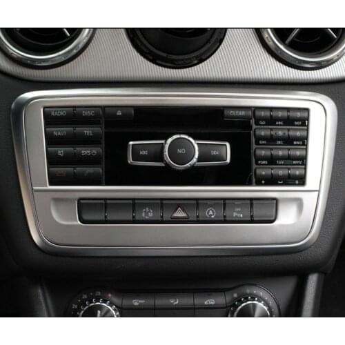 Silver Center Console CD Frame Decoration Cover Trim For Mercedes Benz GLA X156 CLA C117 200 220 260 2014-2018 Stainless Steel