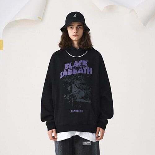 Harajuku Oversized Women And Men Hoodies Hip Hop Dark Series Loose Sweatshirt Inside Fleece West Graffiti Letter Print Pullover