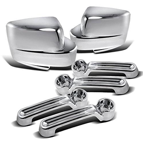 Triple Chrome Plated ABS Mirror Covers + Chrome Door Handles Cover for Jeep Liberty 08-13