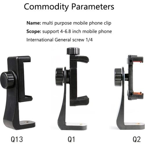 Universal Phone Tripod Mount 1/4 Tripod Mount Cell Phone Clip Holder 360 Rotation Tripod Stand For IPhone Samsung Xiaomi HUAWEI