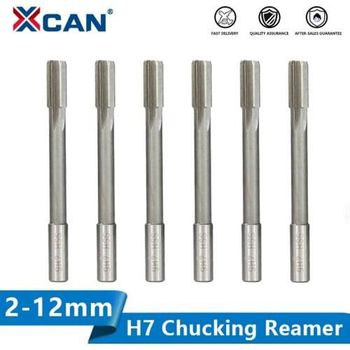 XCAN HSS Chucking Reamer H7 2.0-12mm Machine Reamer Straight Shank Milling Chucking Reamer