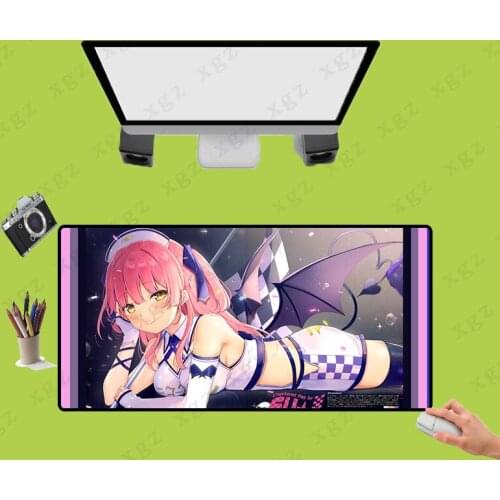 XGZ Anime Purple Girl Mouse Pad Anime Mats Computer Mouse Mat Gaming Accessories Kawaii Mousepad Keyboard Games Pc Gamer