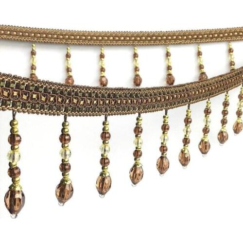 12 Yard/Lot Curtain Lace Accessories Tassel Fringe Trim DIY Olive Beads Drapery Sewing Textile Decoration home textile AU1307