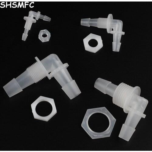3~200pcs M6~G1/2 Hex Nut To 2.4-11.1mm PP Pagoda Bulkhead Union Elbow Connectors Irrigation Aquarium Tank Air Pump Hose Joints