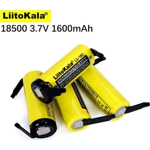 1New LiitoKala Lii-16C 18500 1600mAh 3.7 V rechargeable battery Recarregavel lithium ion battery for LED flashlight+DIY Nickel