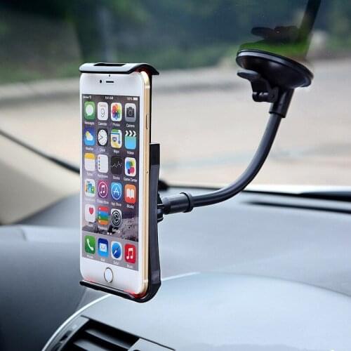 Big Clip Car Phone Holder Windshield Hose Gooseneck Suction Cup Phone Stander 360 Rotating Bracket Holder for iPhone Sumsung